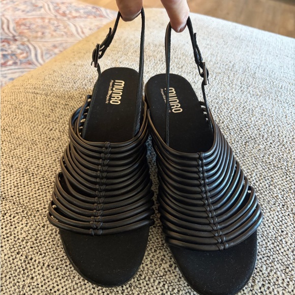 Munro Celia slingback sandals in black leather size 9.5 NEW - Picture 7 of 8